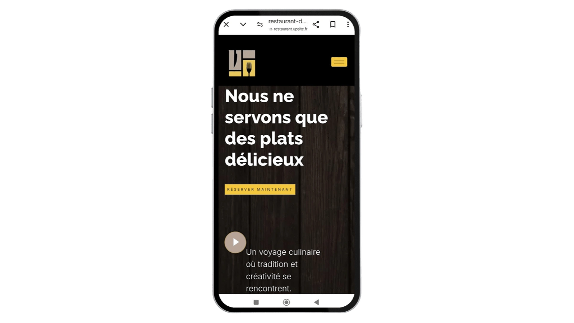 Mockup d'un smartphone montrant la version mobile d'un site internet