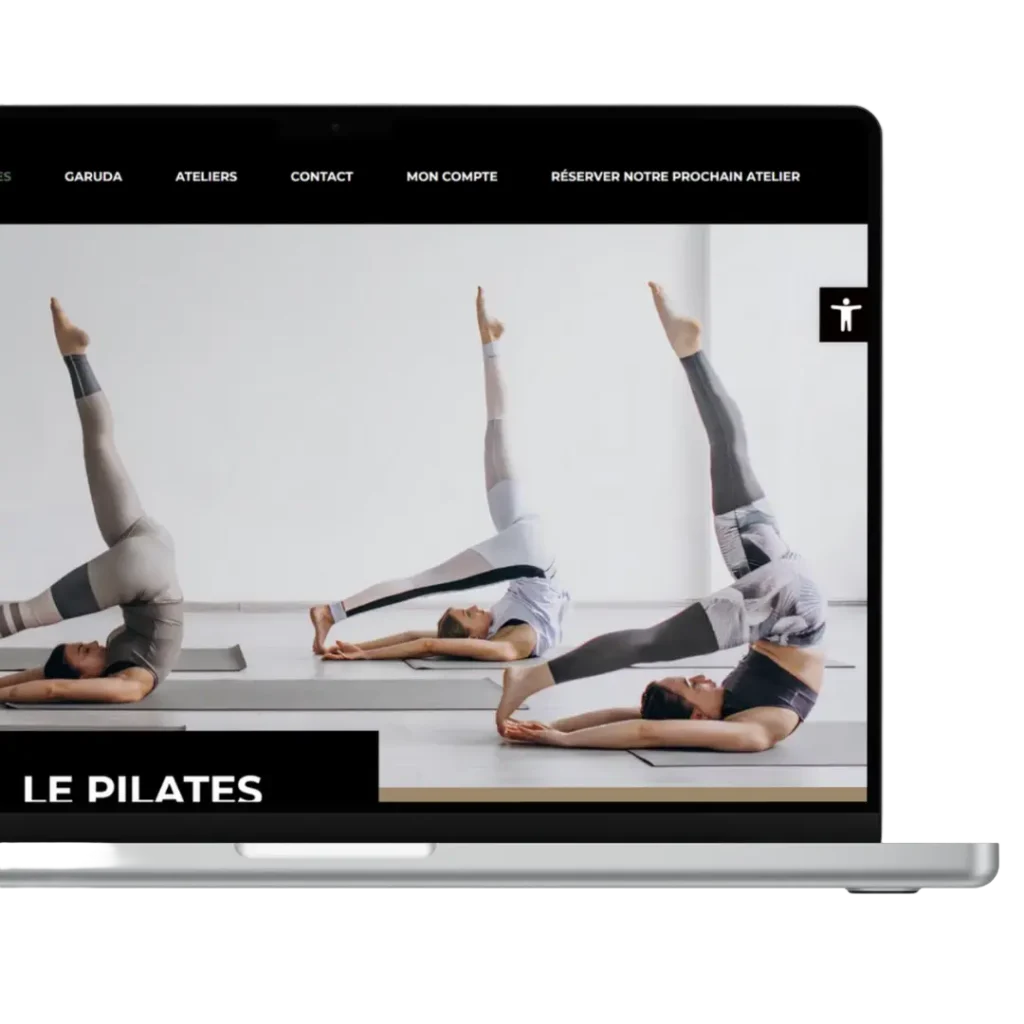 Mockup d'un ordinateur portable montrant un exemple de site internet